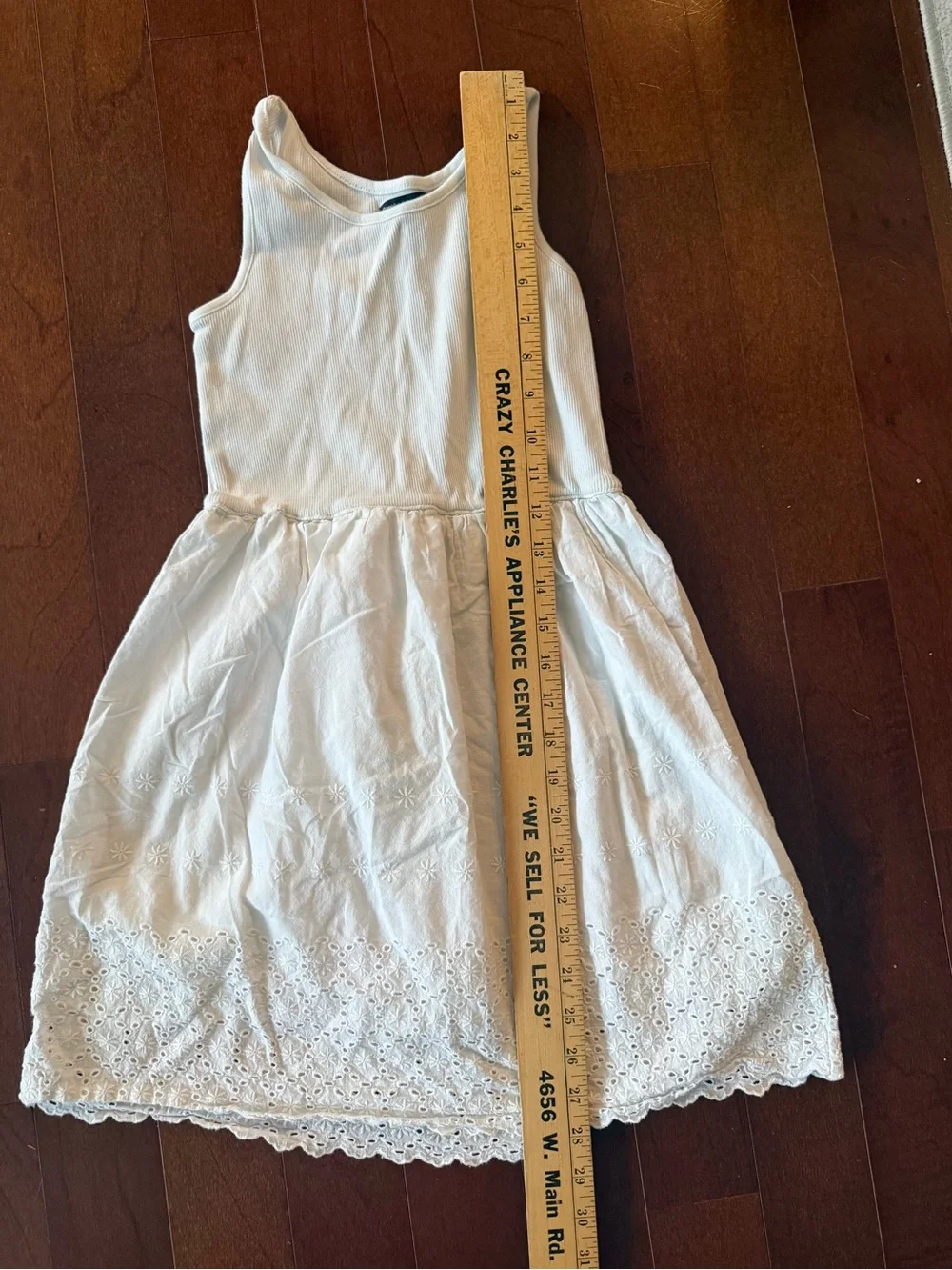GAP White Sleeveless Eyelet Cotton Dress